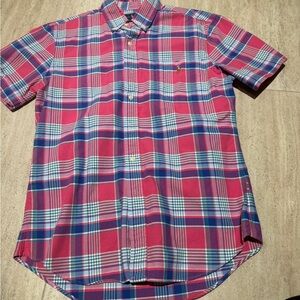 Ralph Lauren Short-Sleeve Plaid Button-Down Shirt - Pink & Blue